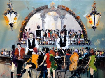 wine bar 2 Kal Gajoum by knife Oil Paintings